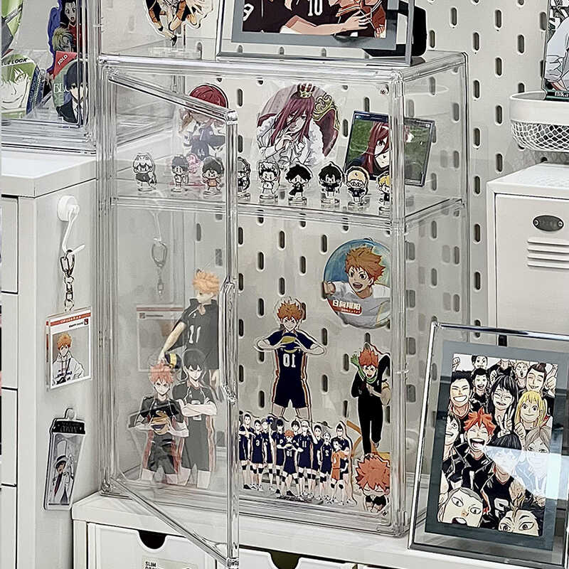 吧唧收纳盒徽章胸针谷子展示架透明迷你痛柜桌面防尘亚克力展示架