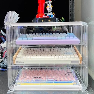 键盘收纳盒桌面透明舱亚克力仓防尘展示架机械蓝牙键盘柜整理支架