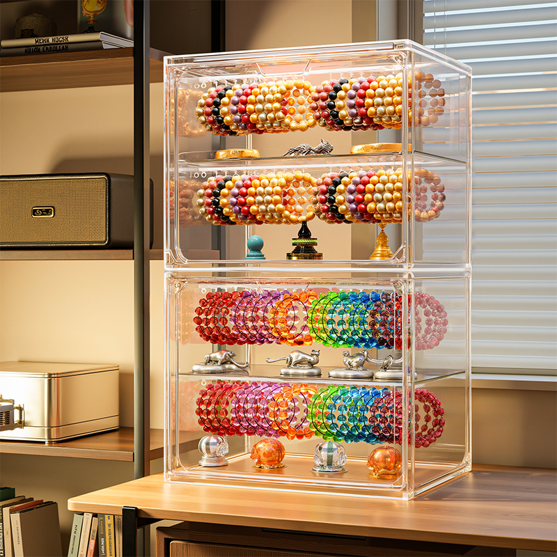 水晶手串收纳盒透明多层防尘