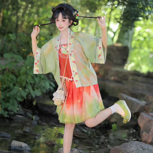 青殿下汉服国风中式短裙