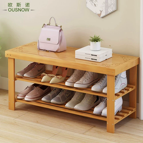 Osno Shoe Rack Smover Simple Multi -Layer Bamboo Heress Storage Storage Storage Collesity для смены обувного табурета с твердым деревом домашнего шкафа для домашней обуви