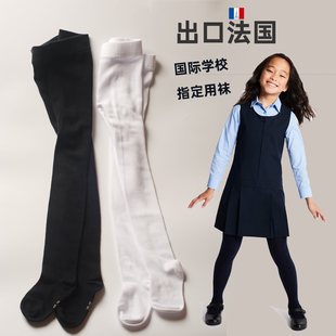 纯棉儿童连裤袜白色学生袜黑色中大童打底裤袜学院搭配校服无骨袜