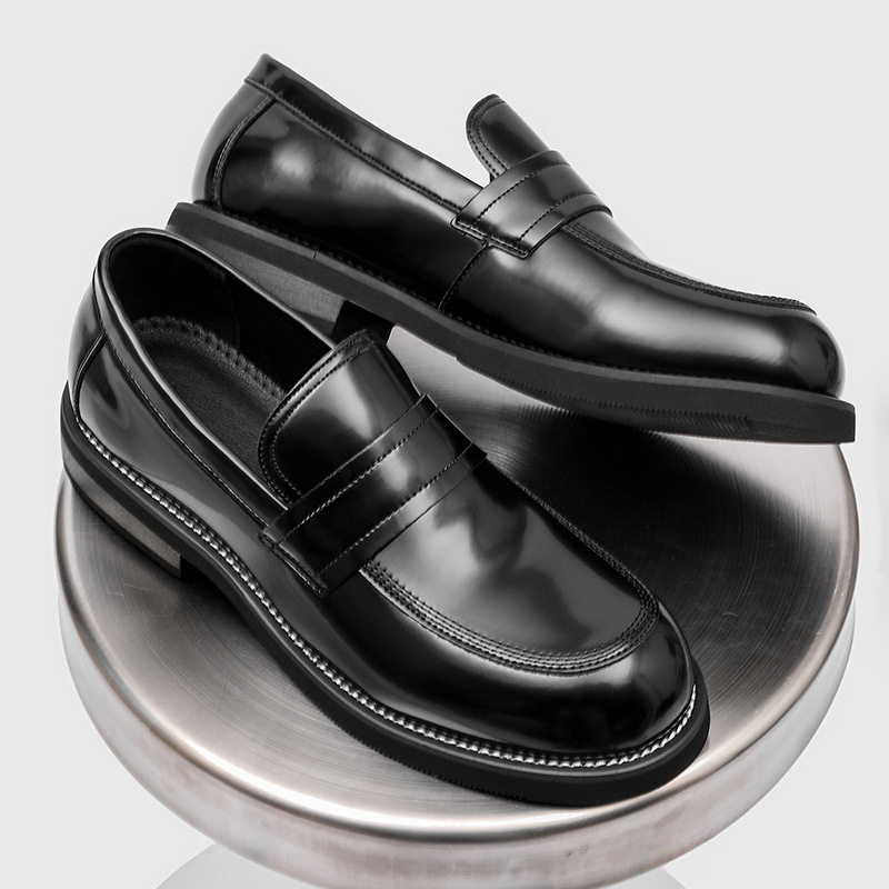 A258-QL4322-P120一脚蹬乐福鞋个性英伦风圆头休闲鞋商务休闲皮鞋，男鞋皮鞋，电商A258