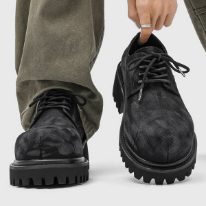 A258-QL73229-P135工装鞋复古经典德比鞋内增高款设计感纹理男鞋，男装工装外套，电商A258