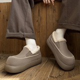A288-SQB9127-P128一脚蹬乐福鞋懒人雪地靴加绒简约保暖大头鞋，男装棉衣，电商A258