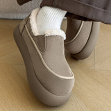 A288-SQB9127-P128一脚蹬乐福鞋懒人雪地靴加绒简约保暖大头鞋，男装棉衣，电商A258