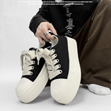 A258CY6160-P109黑白情侣帆布鞋厚底增高休闲鞋小众百搭舒适板鞋，男鞋帆布鞋，电商A258