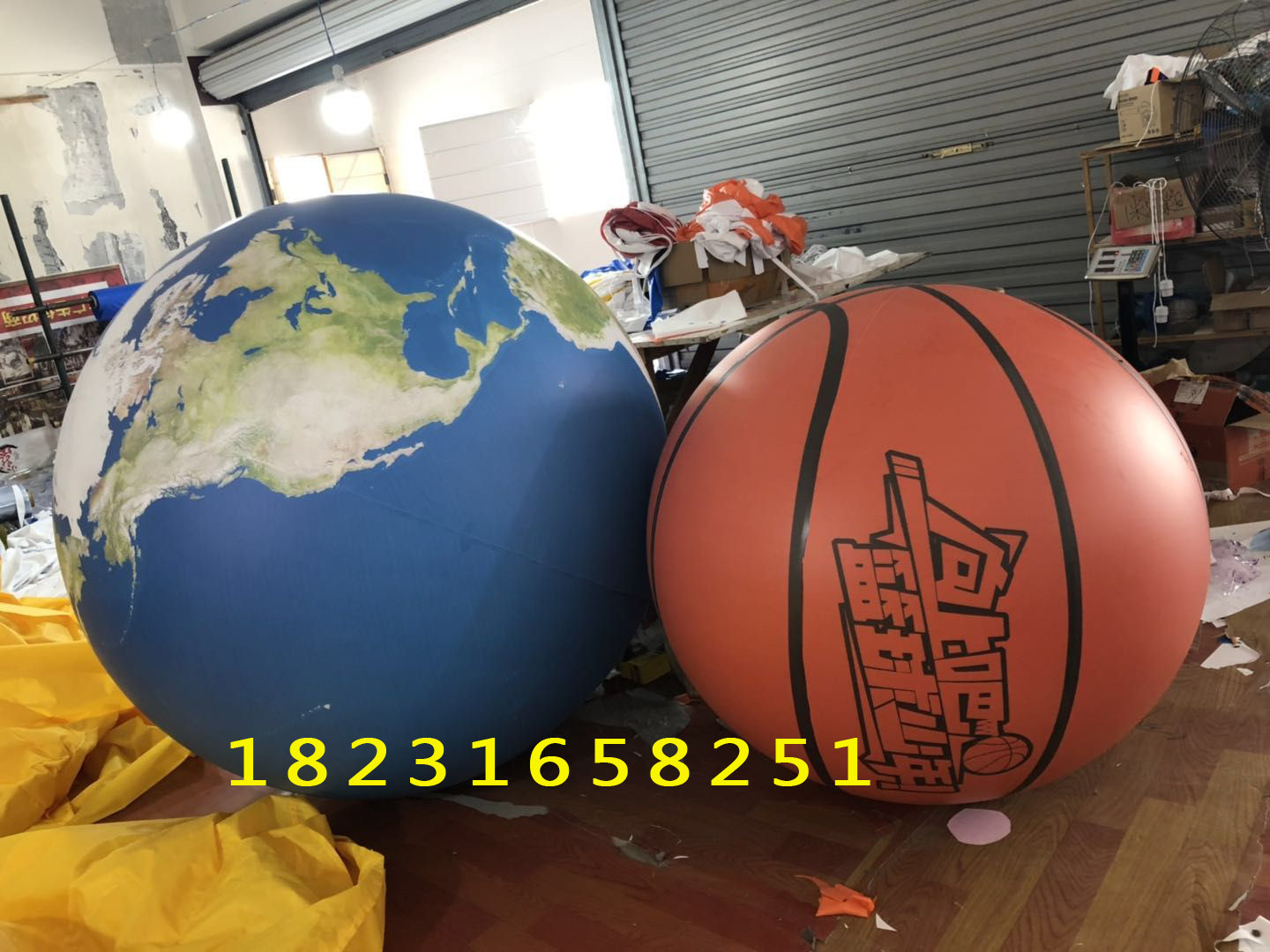 PVC篮球造型气模 抛起圆球篮飘空气球