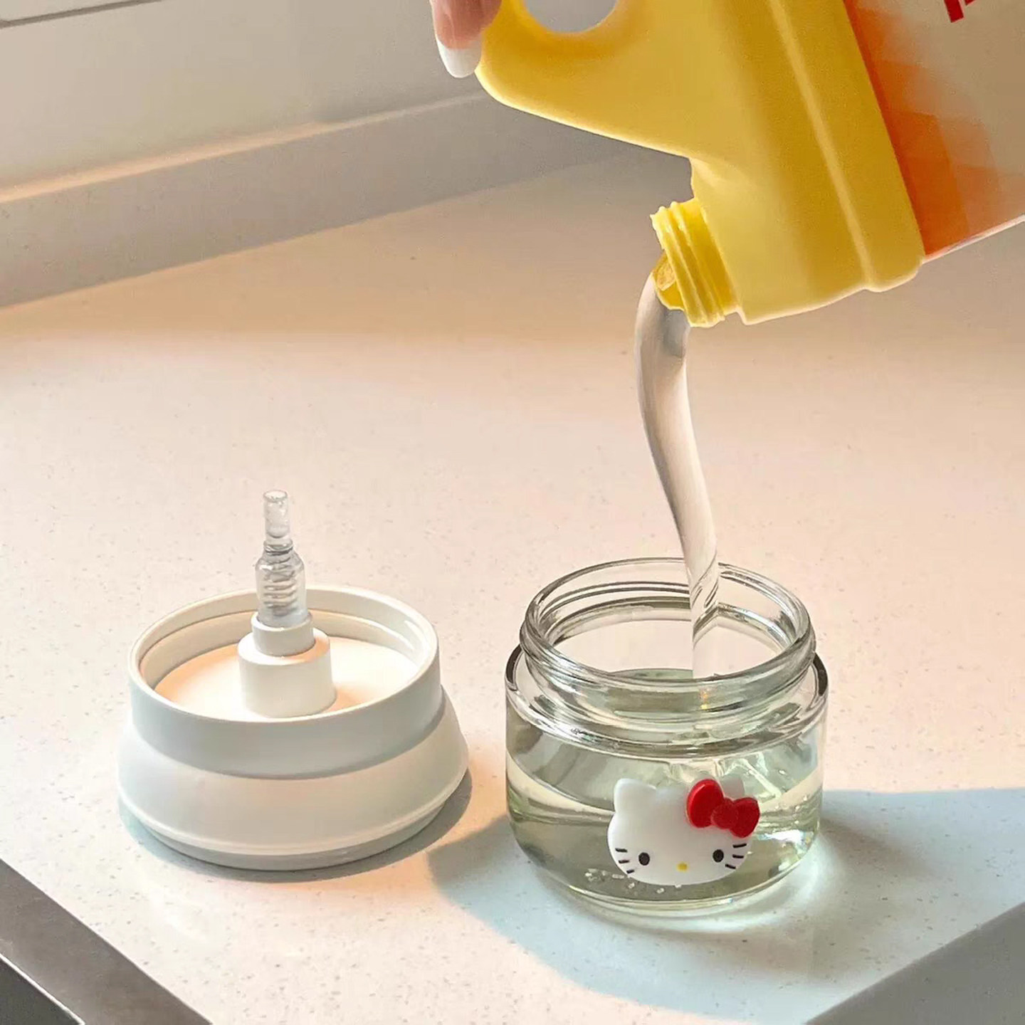卡通洗洁精水槽按压器水池按压瓶洗涤剂分装小瓶便携皂液起泡器
