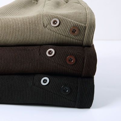 加绒加厚细条灯芯绒女士裤子秋冬季中年妈妈小脚直筒裤时尚哈伦裤