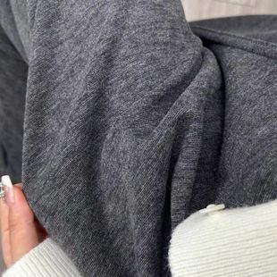软糯阔腿裤 胖MM糯米裤 女大码 女春秋新款 加绒加厚 高腰垂感休闲裤