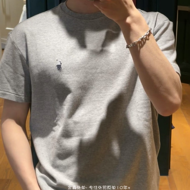 RL小马纯原新品男士圆领纯棉短袖T恤衫重磅纯棉夏季半袖T恤特价