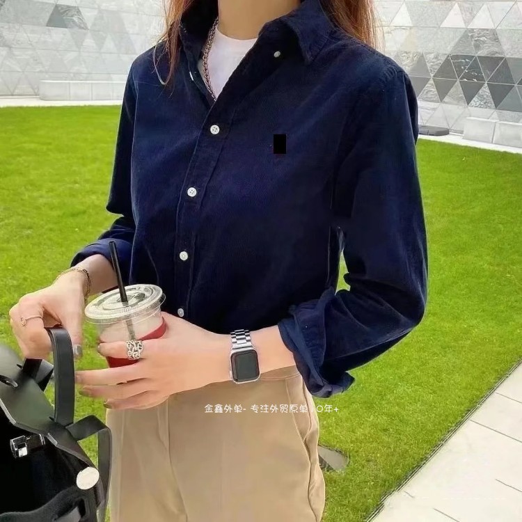 RL小马女士纯棉灯芯绒衬衣衬衫