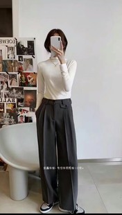 TH理论家原厂原单女装高领打底衫百搭真丝羊毛超弹自发热针织衫