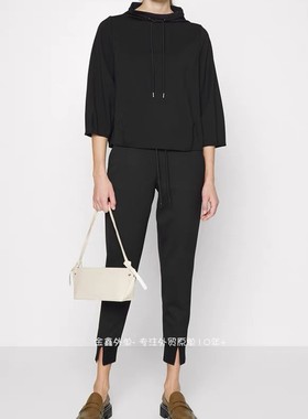 女装TH理论家小立领针织系带卫衣原单轻柔舒服女士黑色卫裤