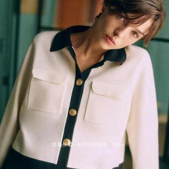 100%美丽诺羊毛女开衫Sezane纯原