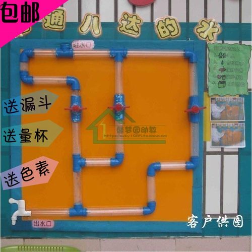 幼儿园沙水区小中大号迷宫玩水墙面管道区角玩具水管拼接透明水管 - 封面