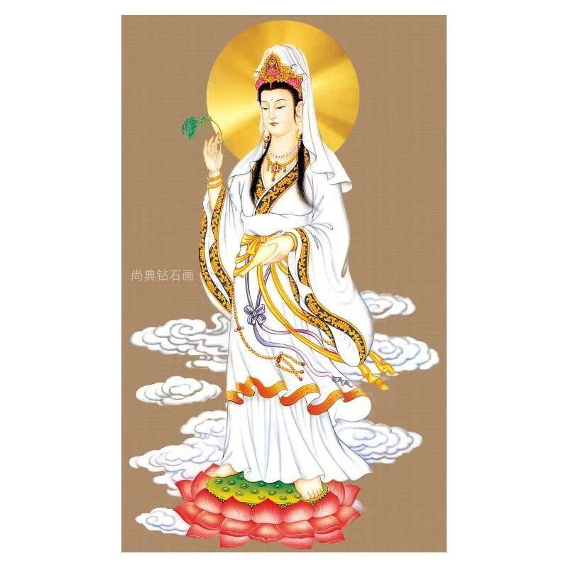 DIY方钻满钻钻石画砖石绣观音菩萨手工贴钻点钻十字绣带钻套件