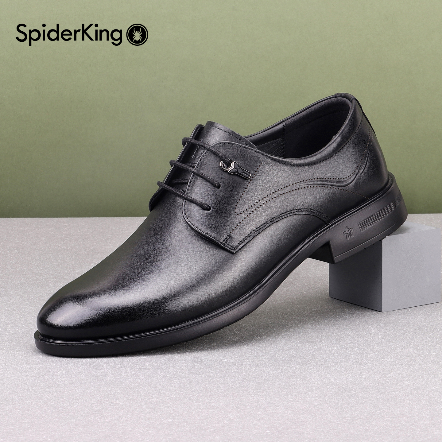 蜘蛛王男鞋2025秋新款皮鞋男正装商务透气软底舒适伴郎结婚新郎鞋