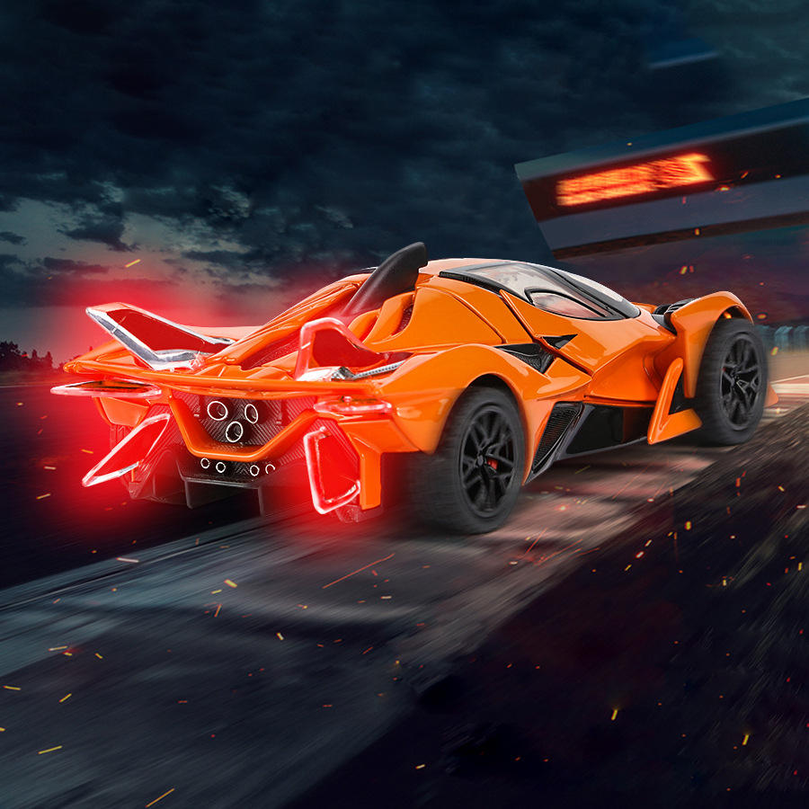 新豪迪1:32阿啵罗太阳神声光车儿童玩具仿真合金汽车模型摆件