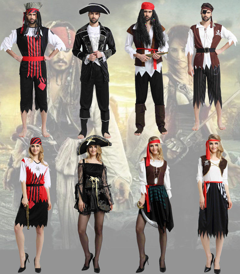 cosplay万圣节服装 成人海盗服装 加勒比海盗 杰克海盗船长男女