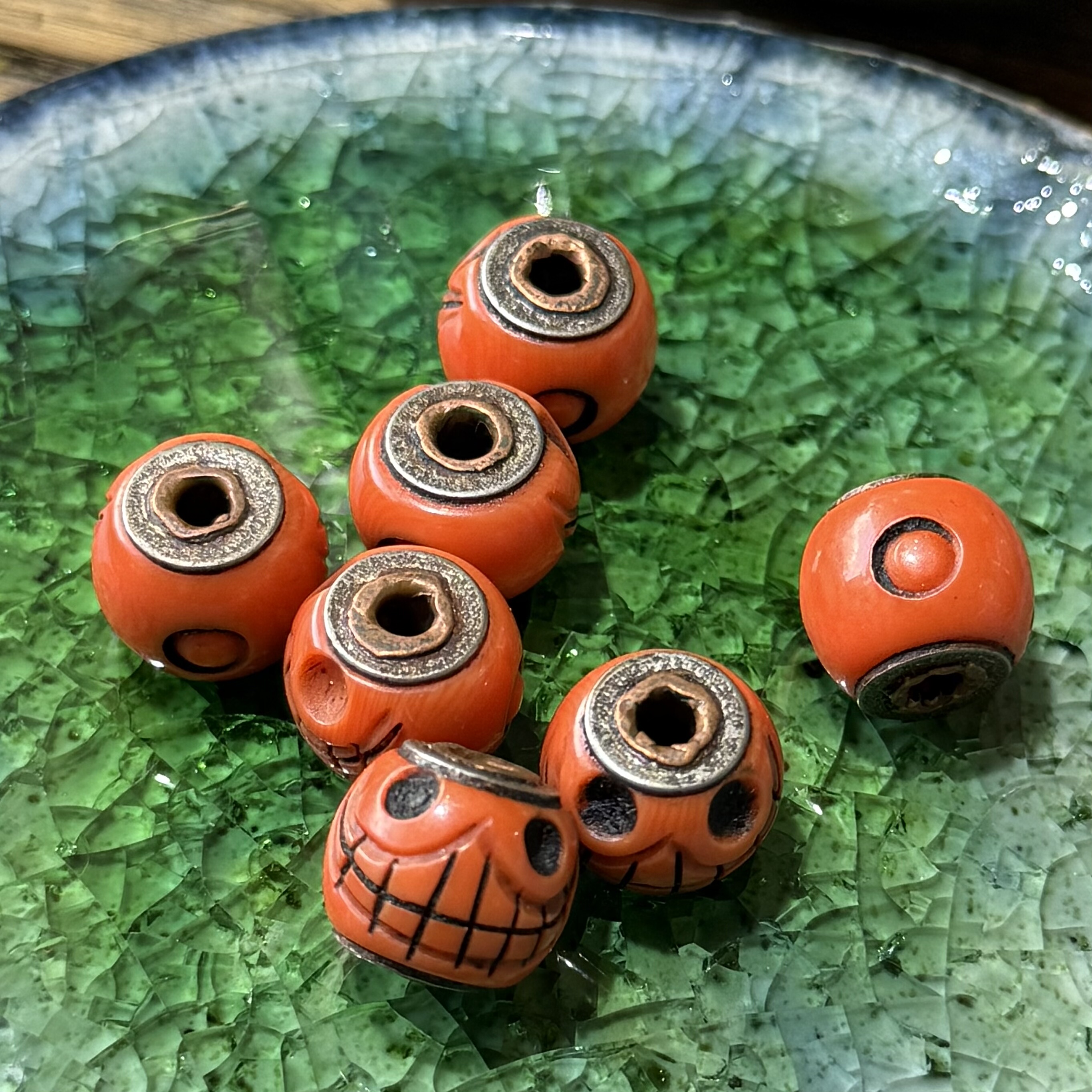 西藏料器骰子阿呆配珠散珠特色文玩男女DIY手串念珠隔珠精选