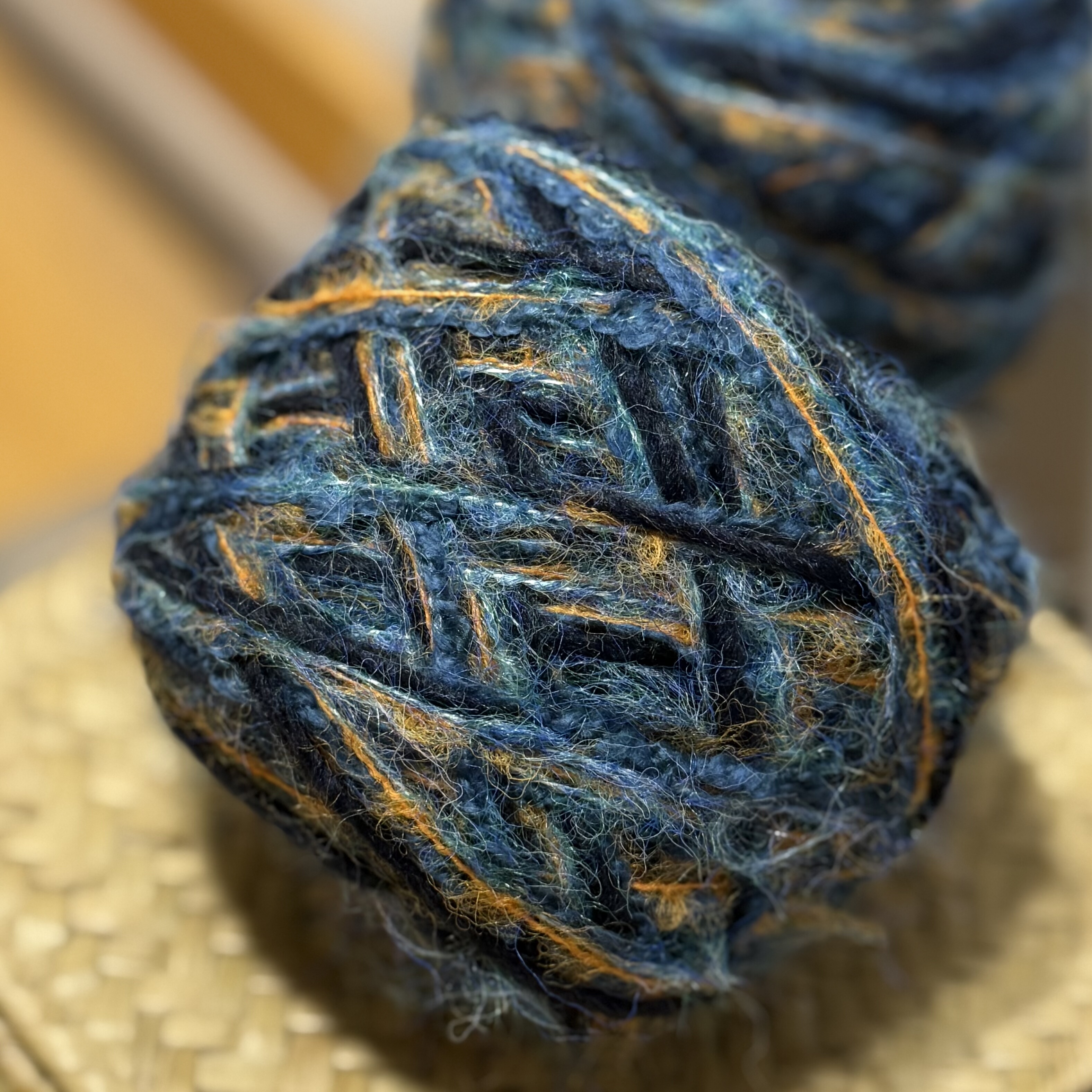 复古油画色蓝桔色羊毛混线手工编织围巾帽子衣服袜子包包毛衣围巾