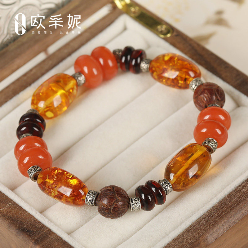 欧采妮琥珀手串天然波罗的海蜜
