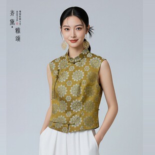 非遗宋锦香云纱新中式国风桑蚕丝马甲女2026新款高端马夹真丝上衣