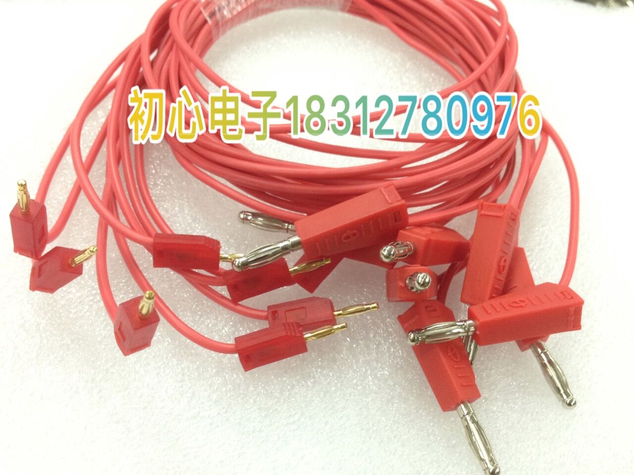 4MM转2MM灯笼型香蕉插头公对公可续插硅胶线仪器仪表信号电源导线