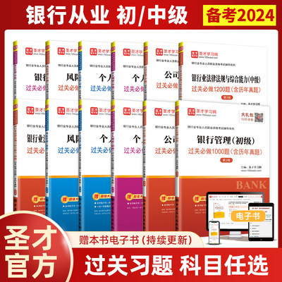 2024年银行从业资格考试官方教材配套题库真题公共基础个人理财法律法规与综合能力初级中级用书银从资格证银行业风险管理贷款圣才