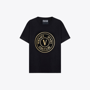 爆款 VERSACE T恤74GAHT05 舒适短袖 金标logo时尚 JEANS 范思哲男士