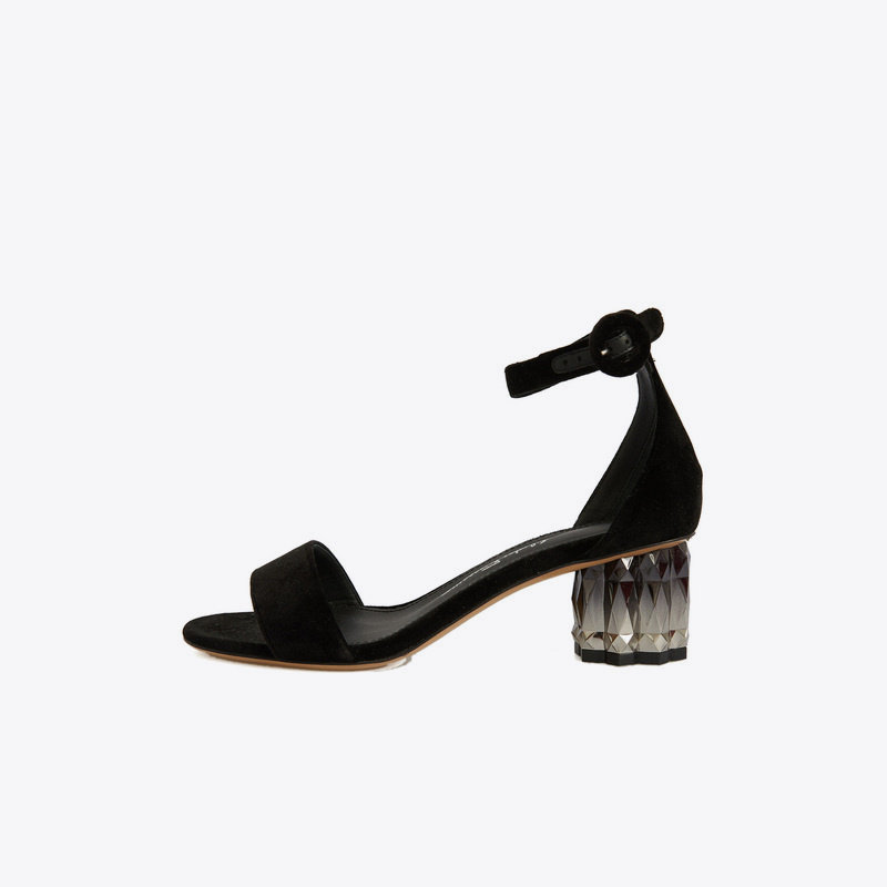 salvatore ferragamo 菲拉格慕女士azalea系列粗跟凉鞋黑色高跟鞋