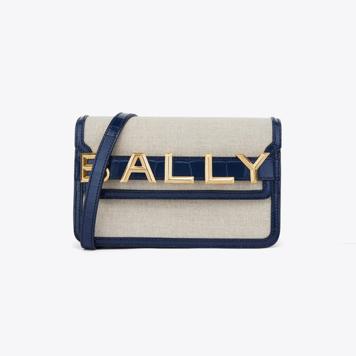 BALLY 巴利 女士字母logo撞色单肩斜挎包 LOGO CROSSBODY