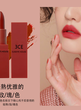 3CE Eunhye House柔美口红秋冬款唇膏情调配方南瓜色砖红色脏橘色