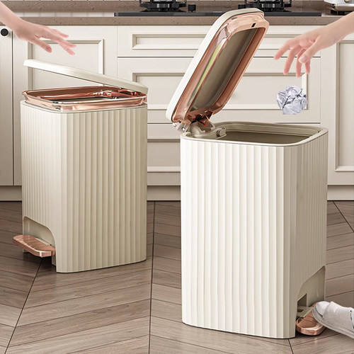 垃圾桶家用新款大容量按压脚踩脚踏式厨房客厅卧室化妆室厕所带盖