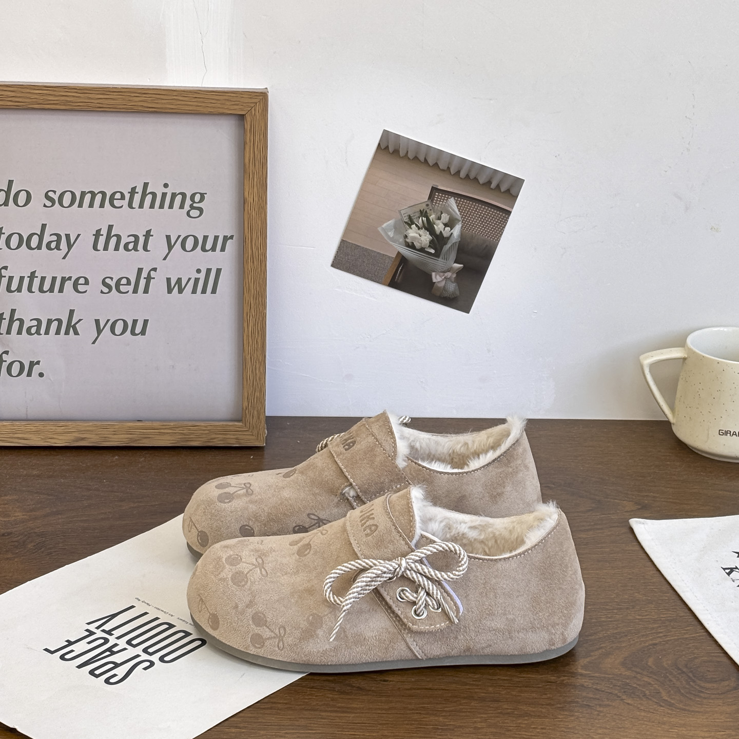 MEAKKEA休闲加绒勃肯鞋女款2025冬季新款软底舒适轻便毛绒棉鞋