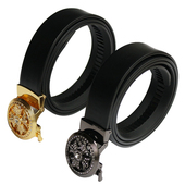 自动扣3.5厘米腰带扣全卡槽航空皮带男陀螺加大