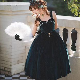 【清仓秒杀】原创锦鲤系列丝绒LOLITA连衣裙秋冬无花边版现货掉落