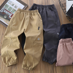 男童工装裤子春秋2026新款帅气儿童休闲运动裤中大童透气男孩长裤