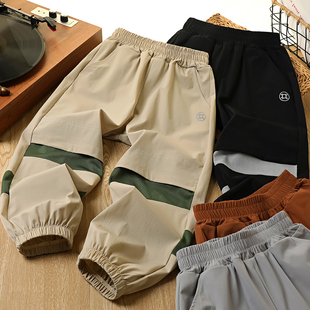 男童薄款裤子夏季2026新款儿童冰丝凉感速干裤中大童运动休闲长裤