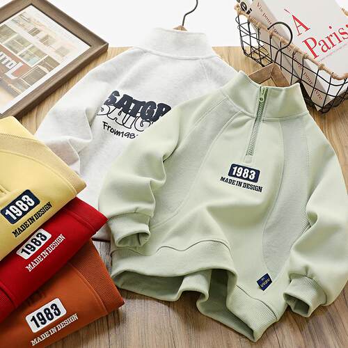 男童半拉链卫衣春秋2026新款