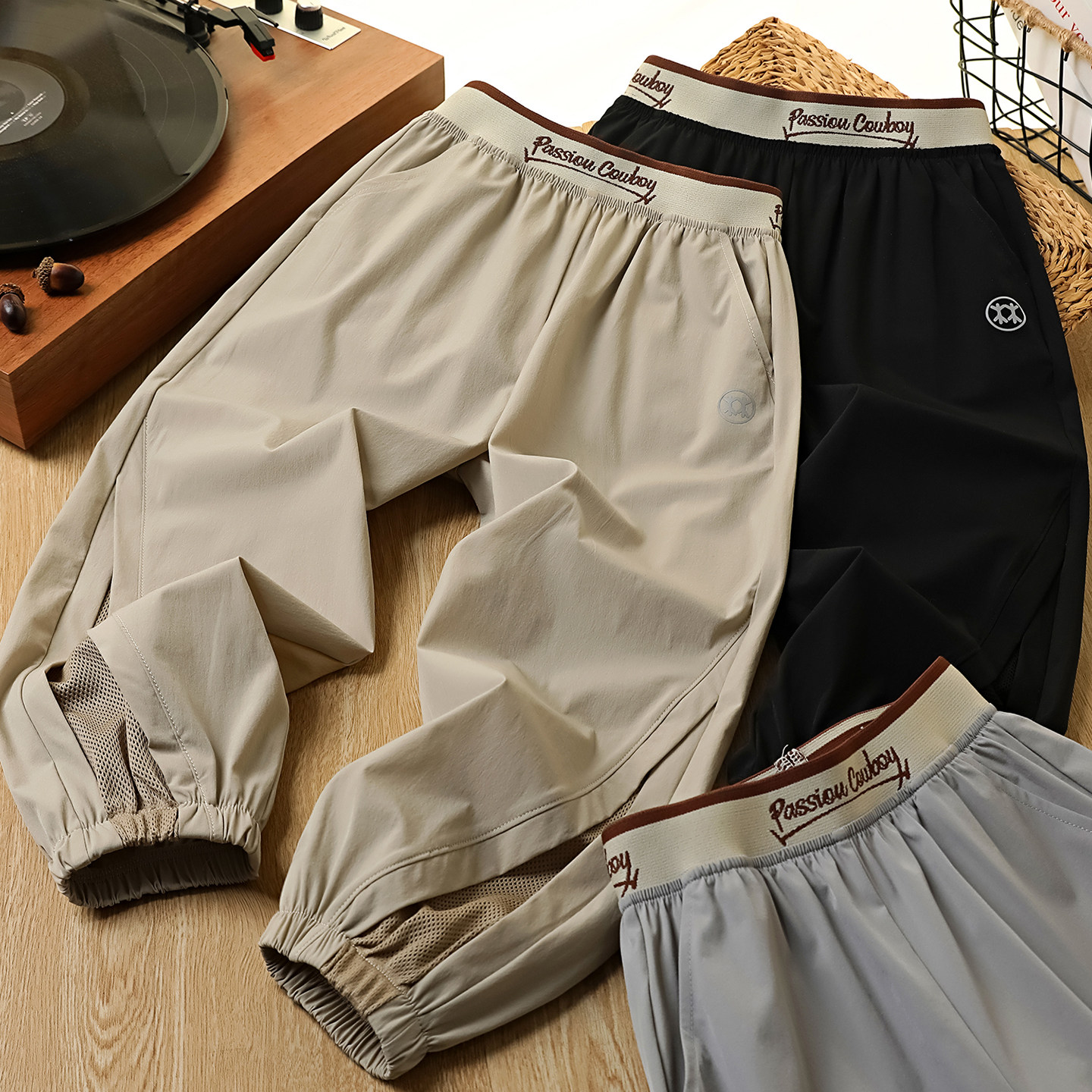 男童薄款裤子夏季2026新款儿童网眼速干裤中大童透气长裤运动裤潮