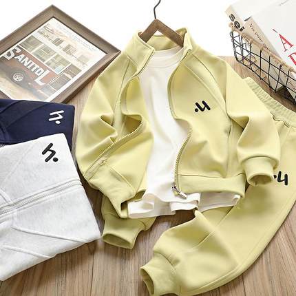 男童加绒套装秋冬2025新款儿童上衣裤子两件套中大童休闲运动服潮