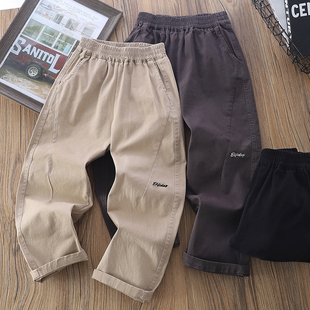 男童纯棉长裤2025新款春秋装镰刀裤儿童百搭裤子中大童帅气运动裤