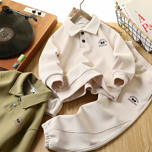 男童卫衣套装春秋2025新款帅气时髦儿童休闲两件套中大童运动服潮