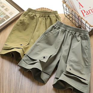 男童纯棉工装短裤夏季2026新款洋气儿童透气五分裤中大童运动裤子