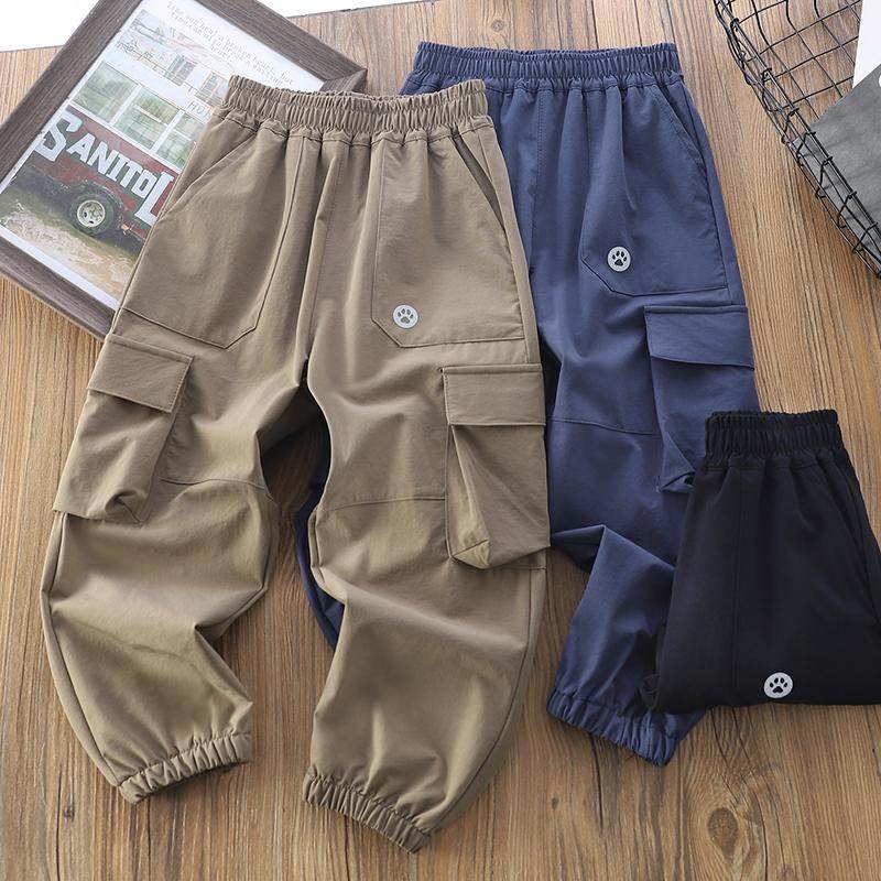 男童裤子春秋2026新款工装裤儿童帅气登山裤中大童运动休闲长裤潮