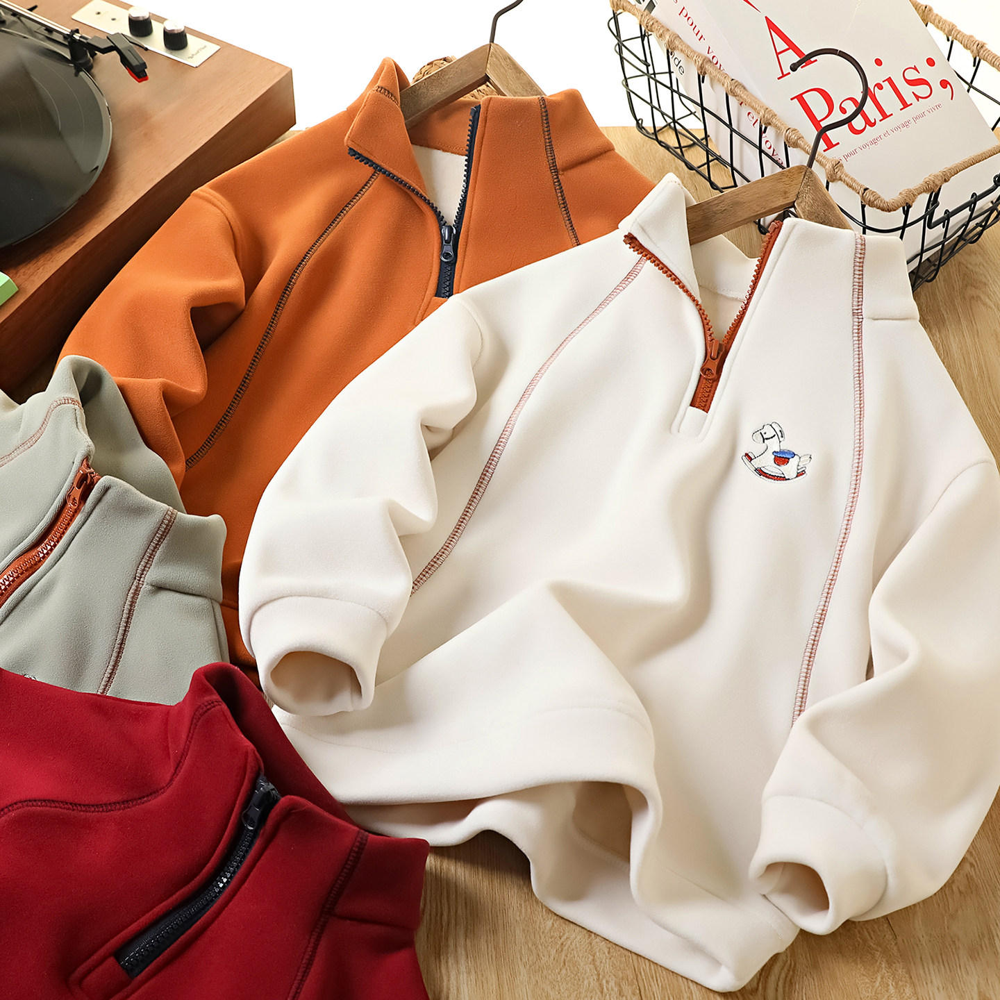 男童加绒卫衣秋冬2025新款儿童马年喜庆保暖上衣中大童加厚衣服潮