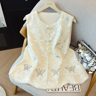 实拍新中式简约国风坎肩马甲2026新款时尚高端刺绣复古背心外套